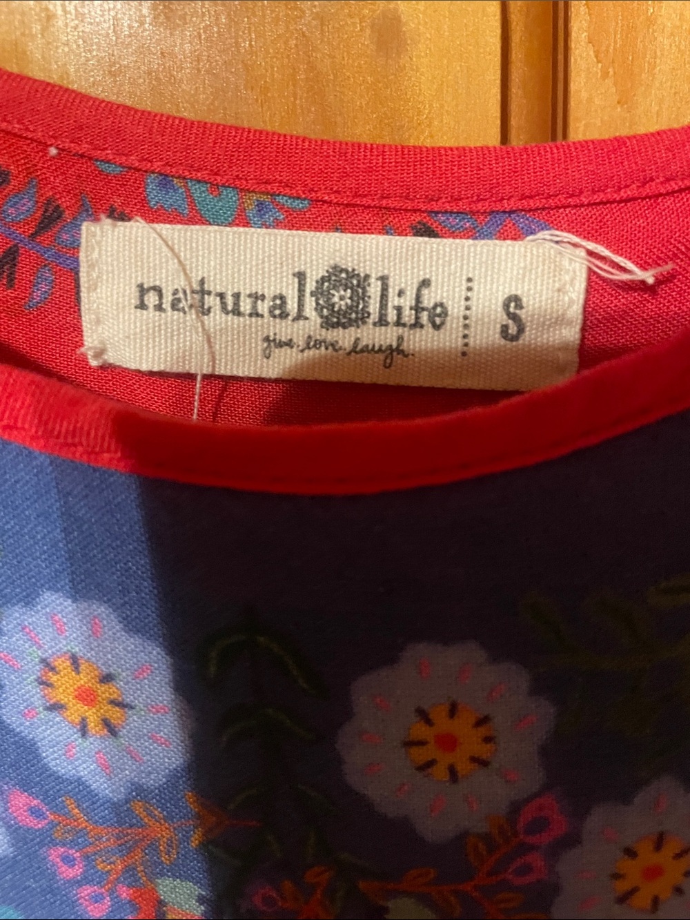 NATURAL LIFE Floral Boho Dress in Blue and Red - Picture 2 of 4